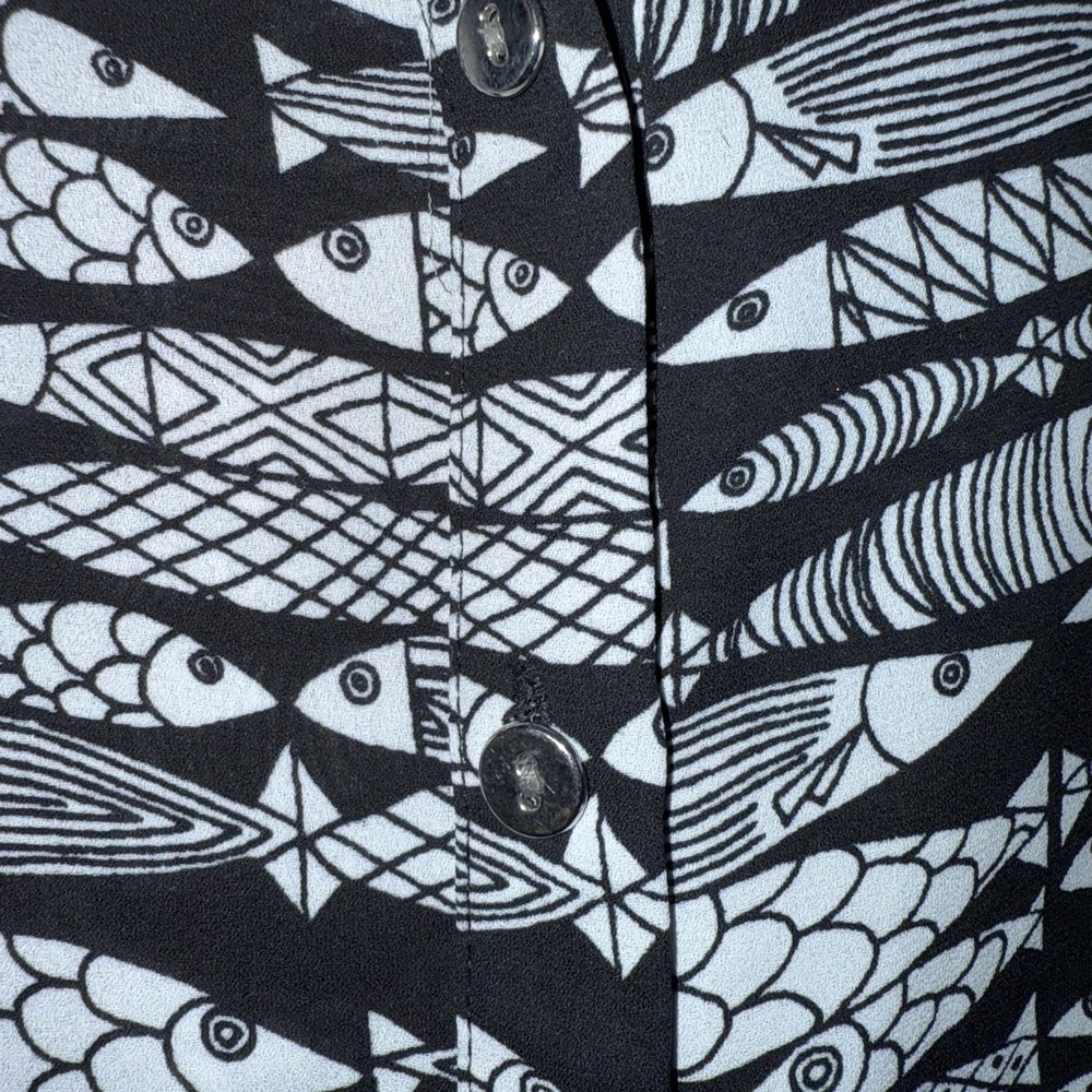 🐟Black and White Sardine Women's Top - Picture 4 of 4